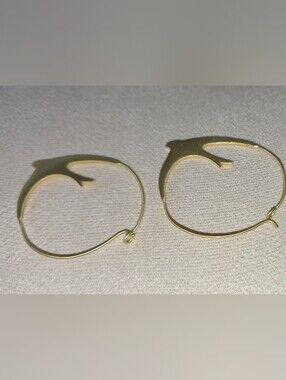 INK+ALLOY Amelia Brass Swallow Bird Hoop Earrings Boho